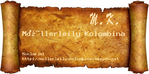 Müllerleily Kolombina névjegykártya